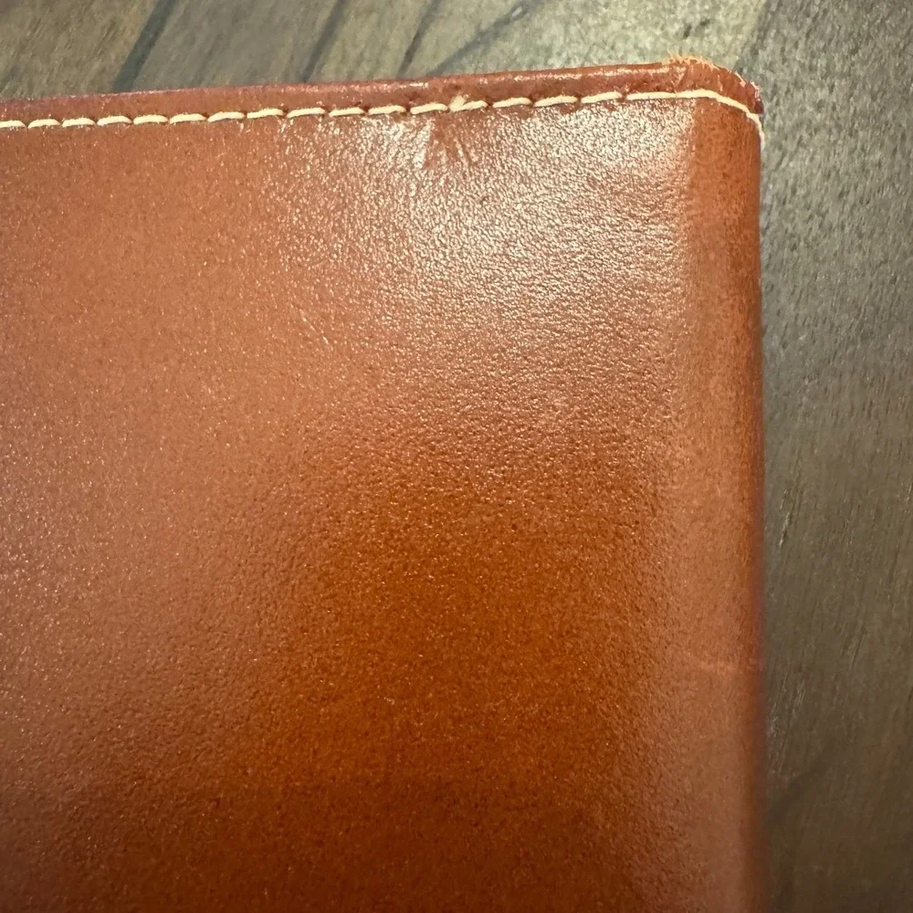 Genuine Leather Tie Travel Storage Case Zip‎ Hanging VTG Retro Organizer Necktie